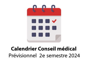 Calendrier prévisionnel des séances du Conseil médical